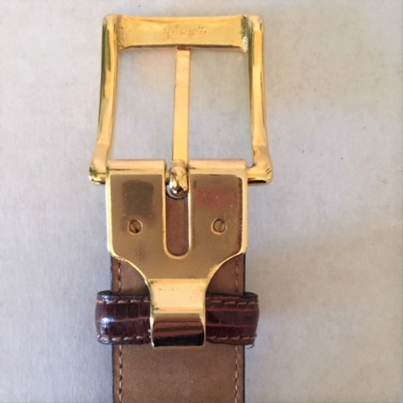 SAKS 5TH AVENUE men's genuine lizard belt, brown - Picture 8 of 8